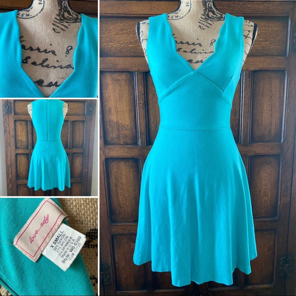 Love…ady teal blue fit and flare mini dress